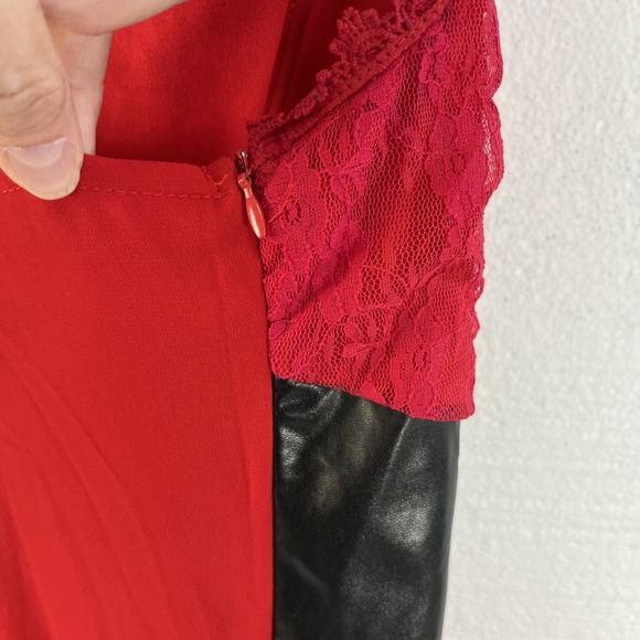 Womens Sleeveless Gothic Dress Corset Halter Lace Size Medium Red Halloween - Picture 6 of 13